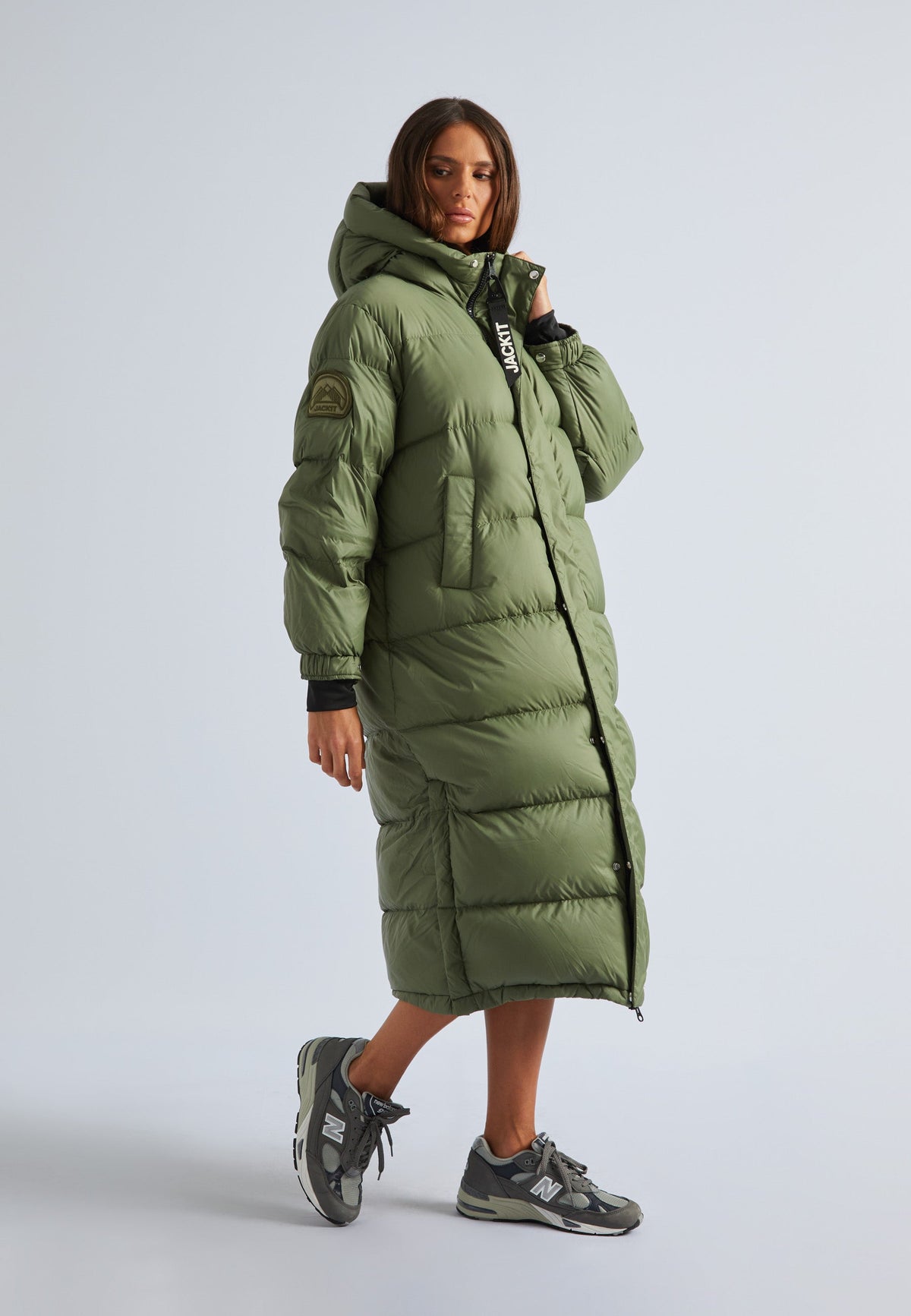 Cocoon Extra Long Coat Muted Olive by JACK1T