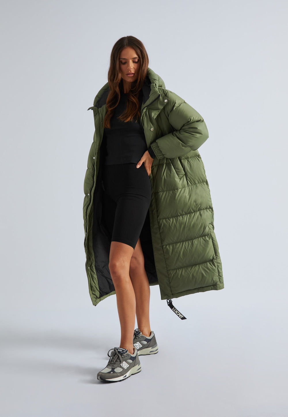 Cocoon Extra Long Coat Muted Olive by JACK1T