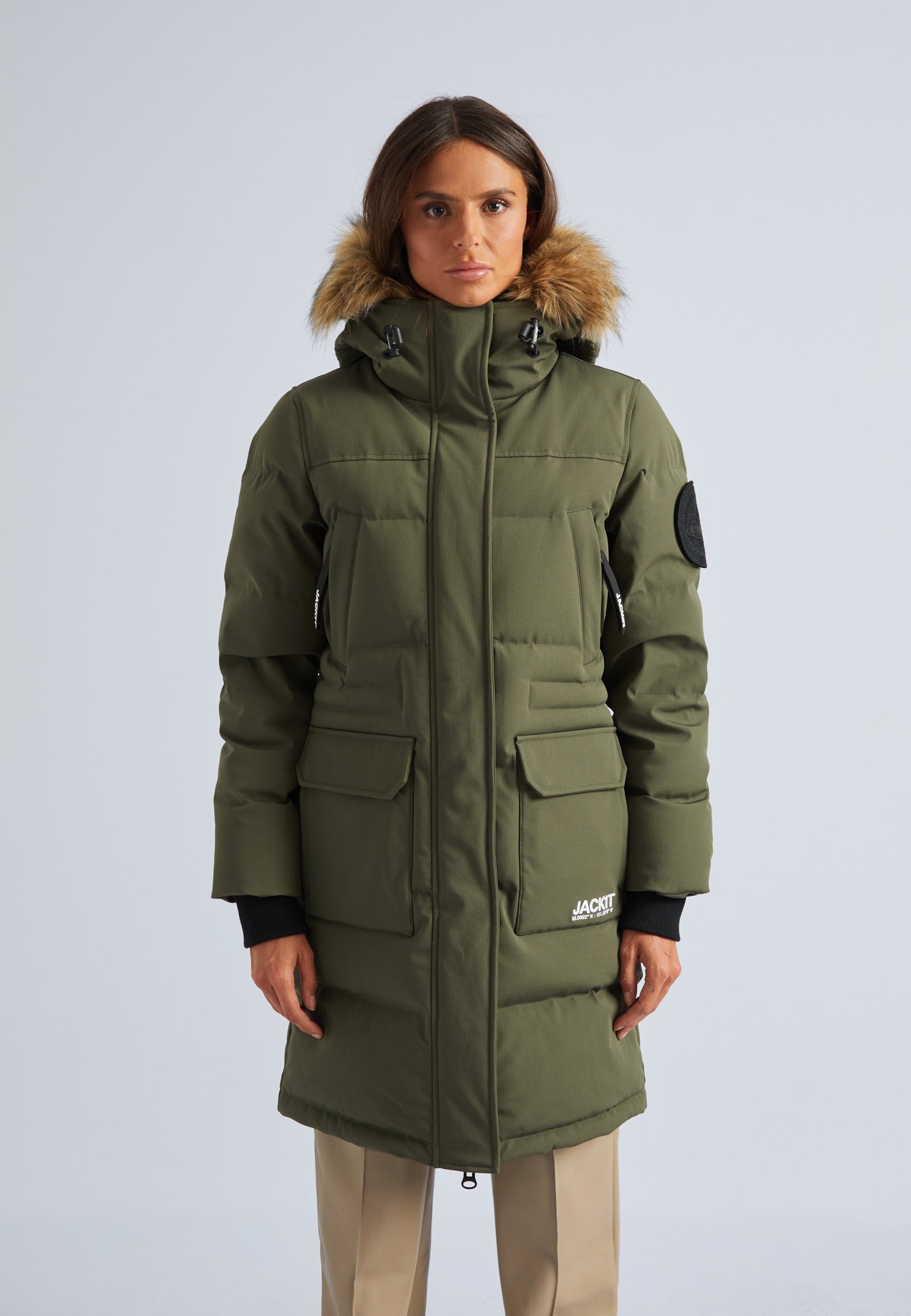 Women's First Rescue Bomber Coat in Dark Olive | JACK1T Women's First Rescue Bomber Coat in Dark Olive | JACK1T