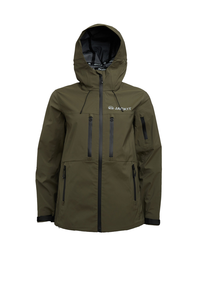 LITHIUM Waterproof Jacket Olive flat lay swatch