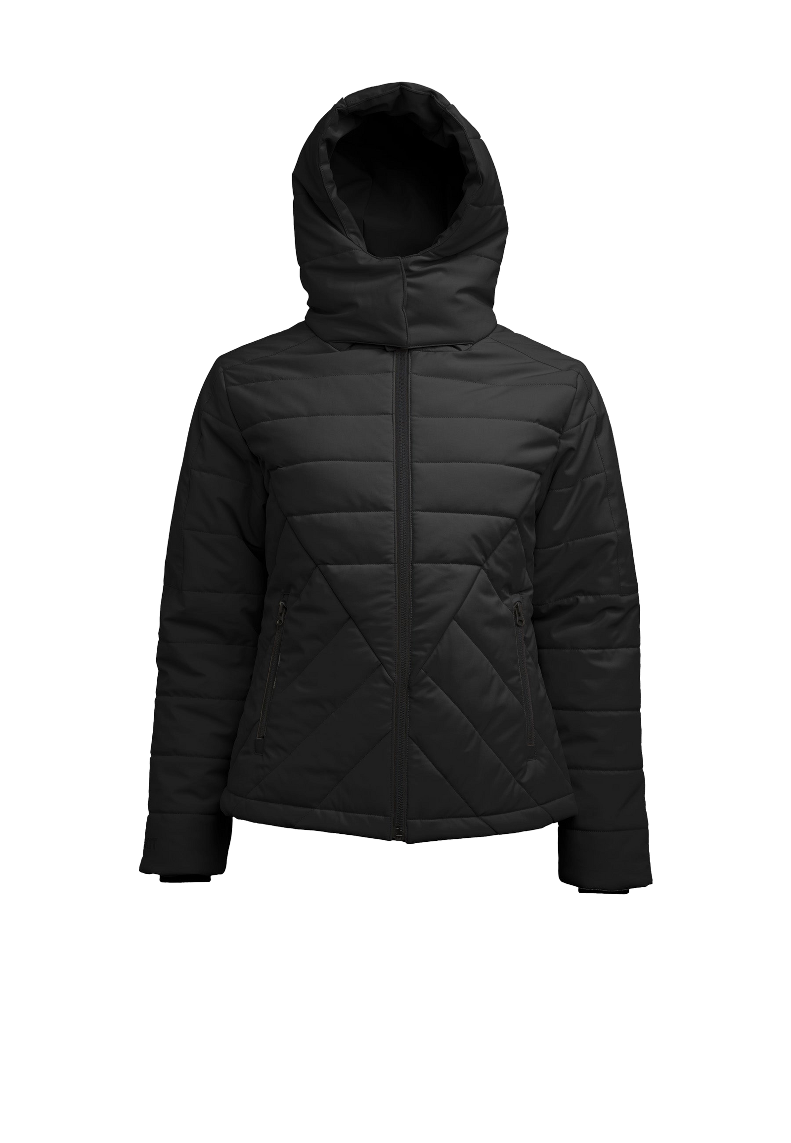 ISOTOPE Padded Jacket Black flat lay swatch