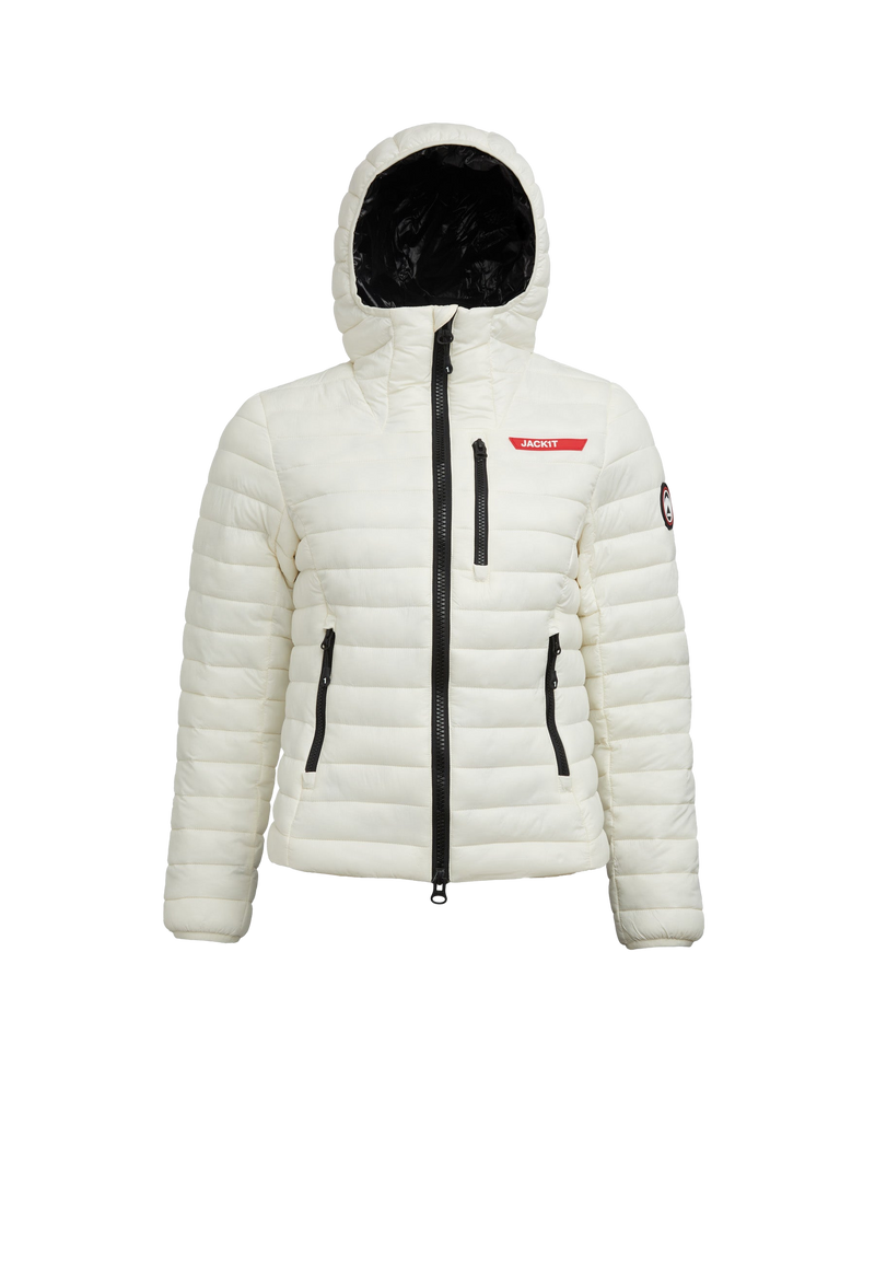 SATEL1TE Hooded Jacket 2.0 Vintage White flat lay swatch