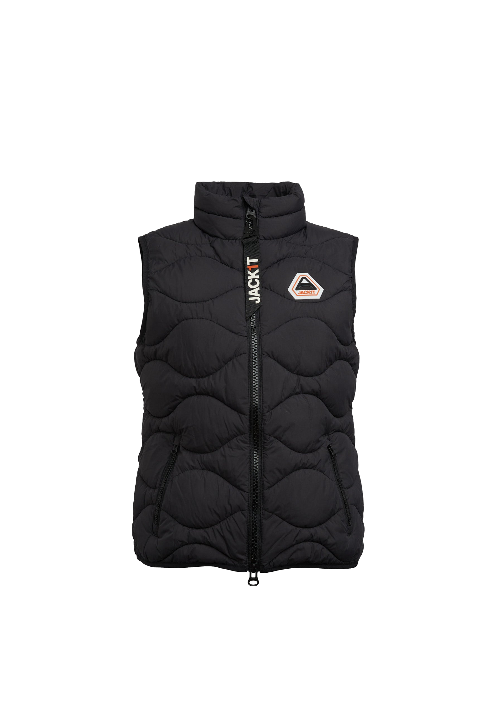 ORB1T Quilted Gilet Black flat lay swatch