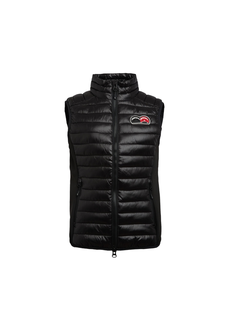 SPORTL1TE Funnel Lightweight Gilet 2.0 Lux Black flat lay swatch
