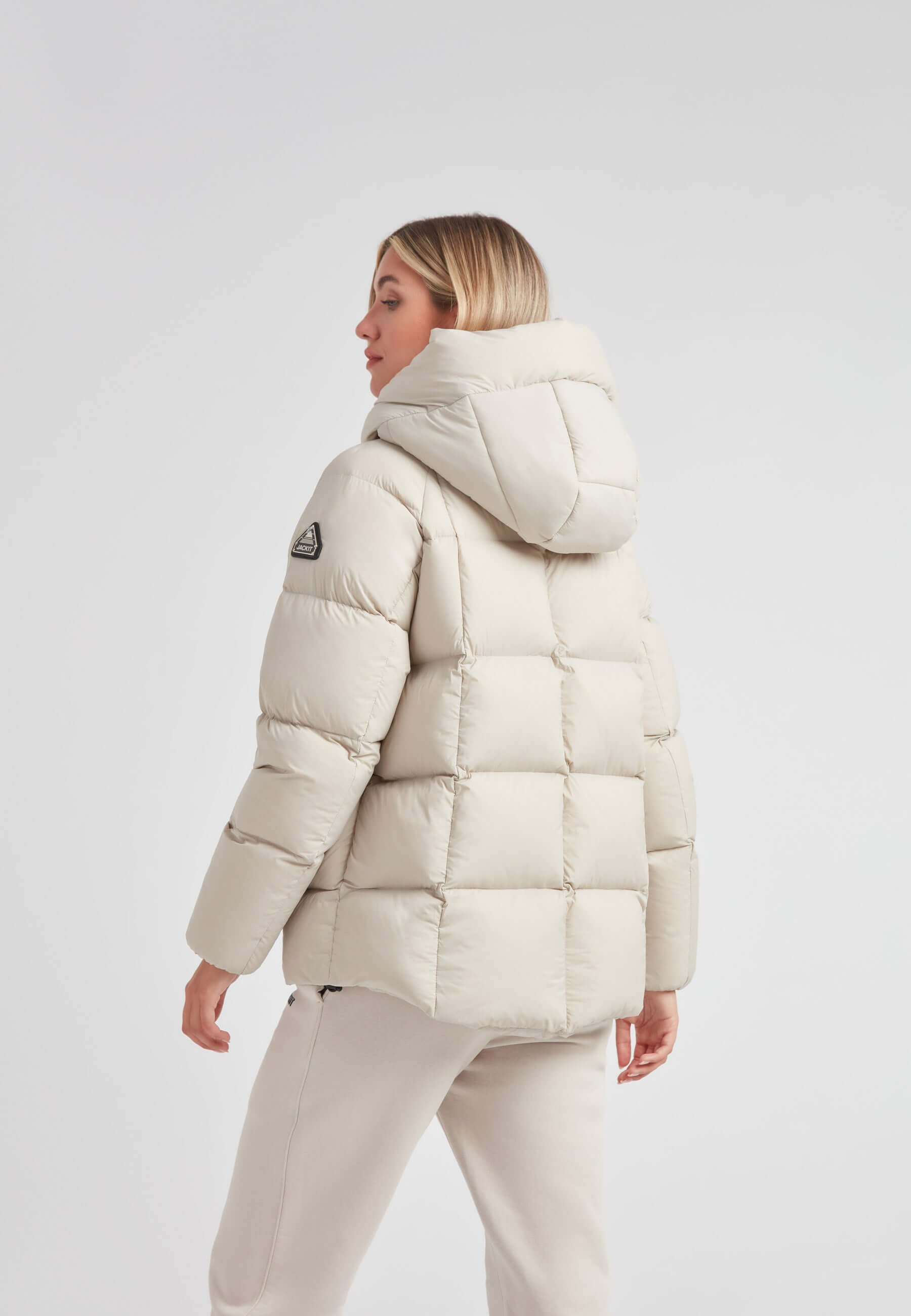 Cloud Prime Longline Down Puffer Jacket Stone - Winter Essential