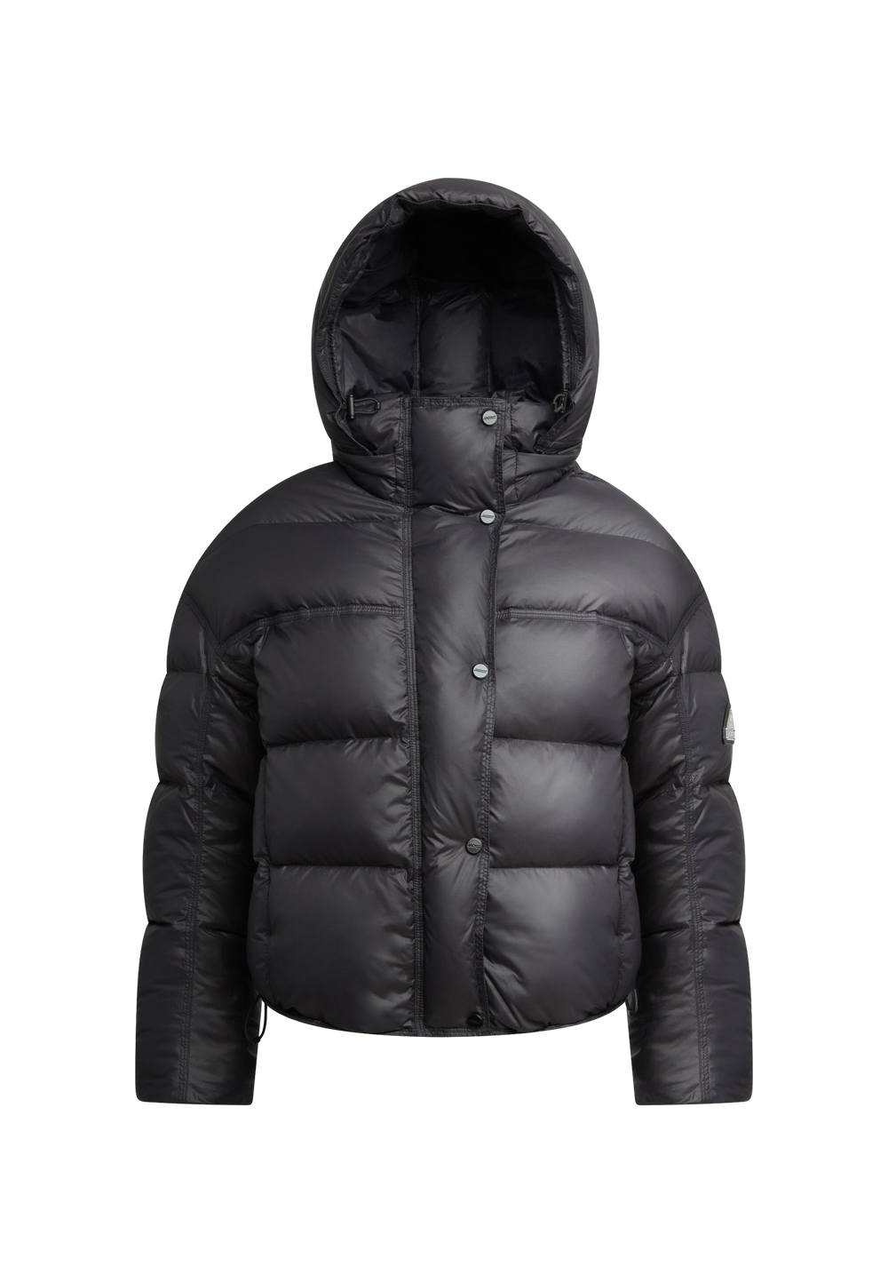 Cloud Boss Down Puffer Jacket Black flat lay swatch
