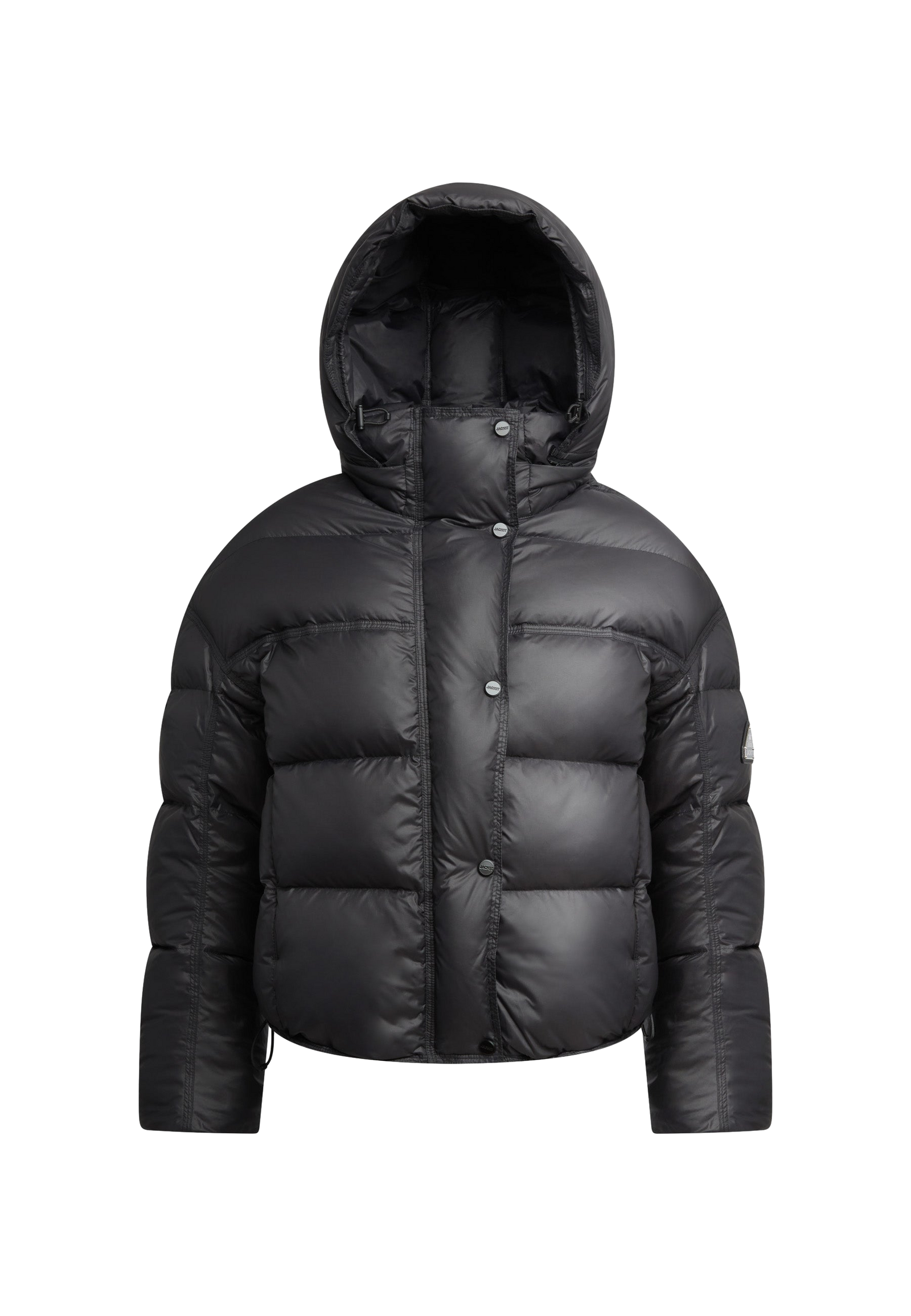 Cloud Boss Down Puffer Jacket Black flat lay swatch