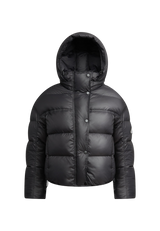 Cloud Boss Down Puffer Jacket Black flat lay swatch