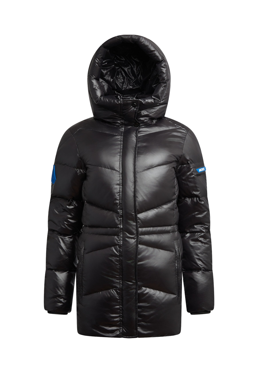 EZ Frontier Prime Down Puffer Coat flat lay swatch
