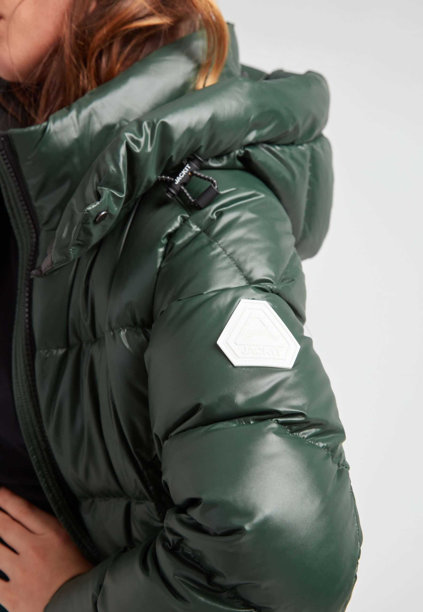 EZ Boxed Crop Down Puffer Jacket Lux Emerald - Modern Warmth – JACK1T