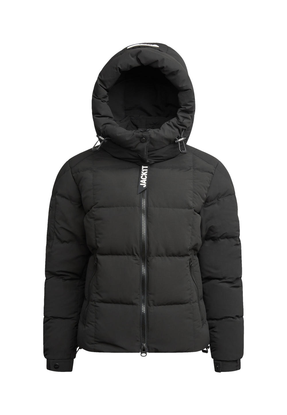 EZ Boxed Racer Down Puffer Jacket Matt Black flat lay swatch