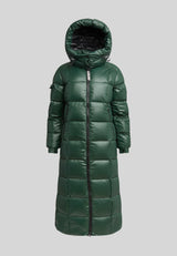EZ Boxed Ultra Long Down Puffer Coat Lux Emerald