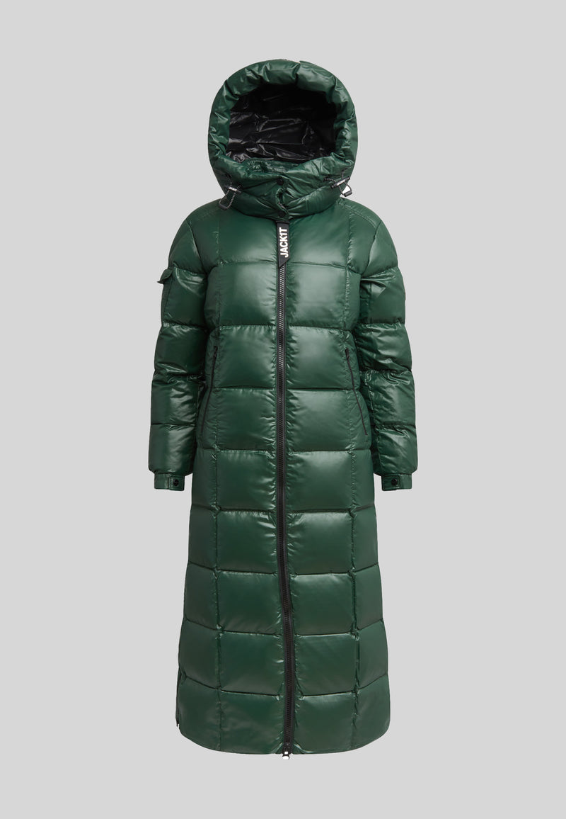 EZ Boxed Ultra Long Down Puffer Coat Lux Emerald