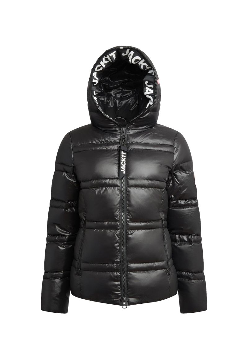 R4D Tramline Puffer Racer Jacket Lux Black flat lay swatch