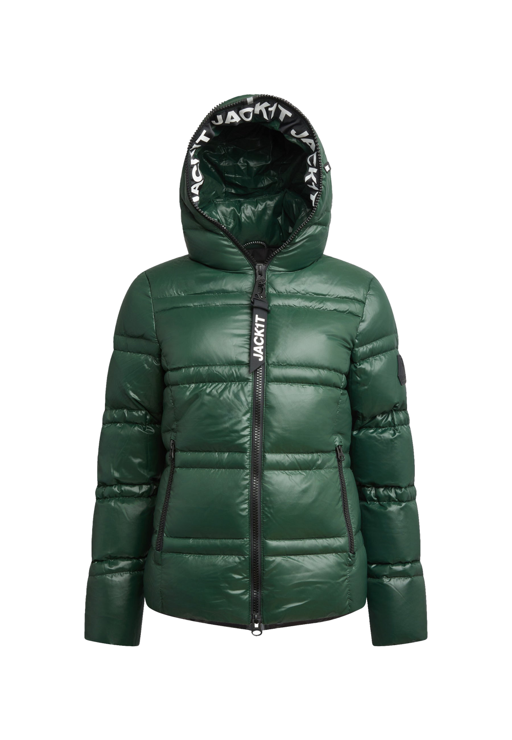 R4D Tramline Puffer Racer Jacket Lux Emerald flat lay swatch