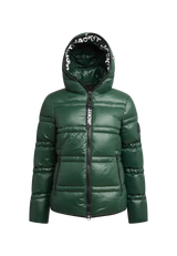 R4D Tramline Puffer Racer Jacket Lux Emerald flat lay swatch