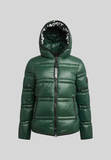 R4D Tramline Puffer Racer Jacket Lux Emerald featuring a sleek design and durable water repellent shell.
