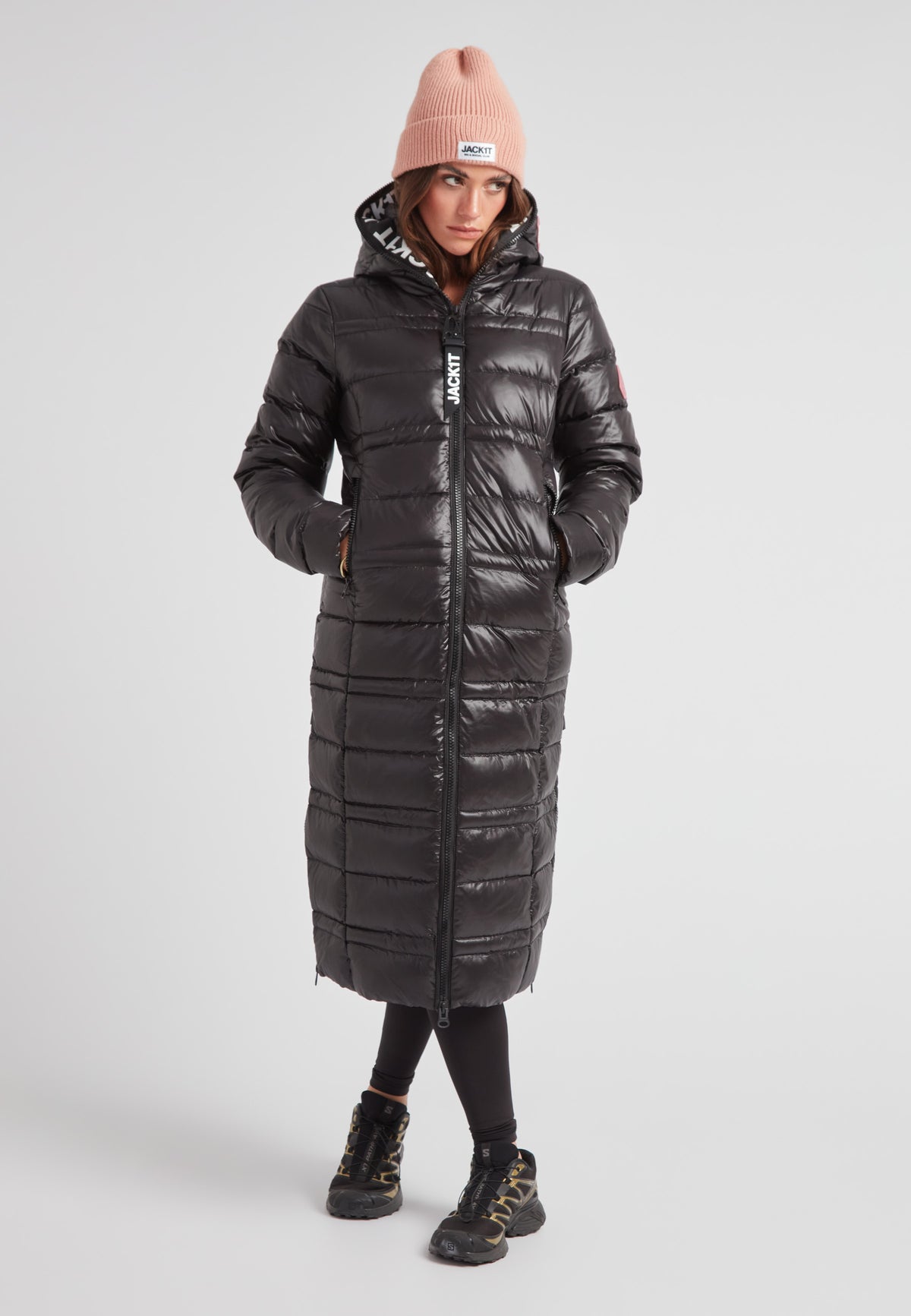 R4D Tramline Extra Long Down Coat Lux