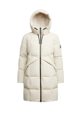 Black Star Puffer Down Coat Stone flat lay swatch