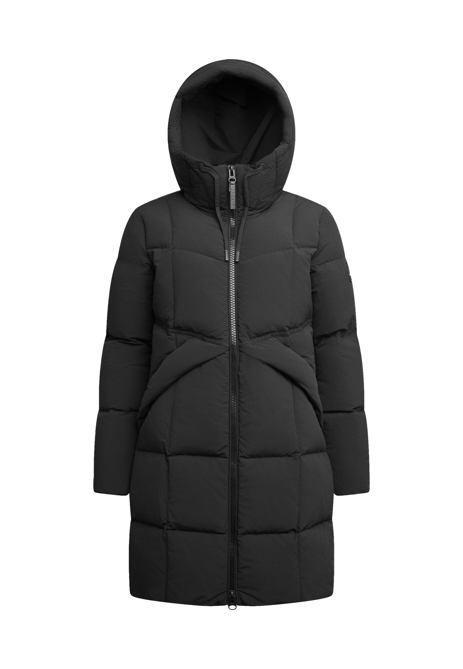 Black Star Puffer Down Coat Black flat lay swatch