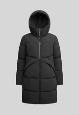 Black Star Puffer Down Coat Black - lightweight, insulated coat with hood and adjustable waist for winter styling.