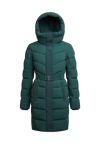 Diamond Belted Down Coat Matt Emerald