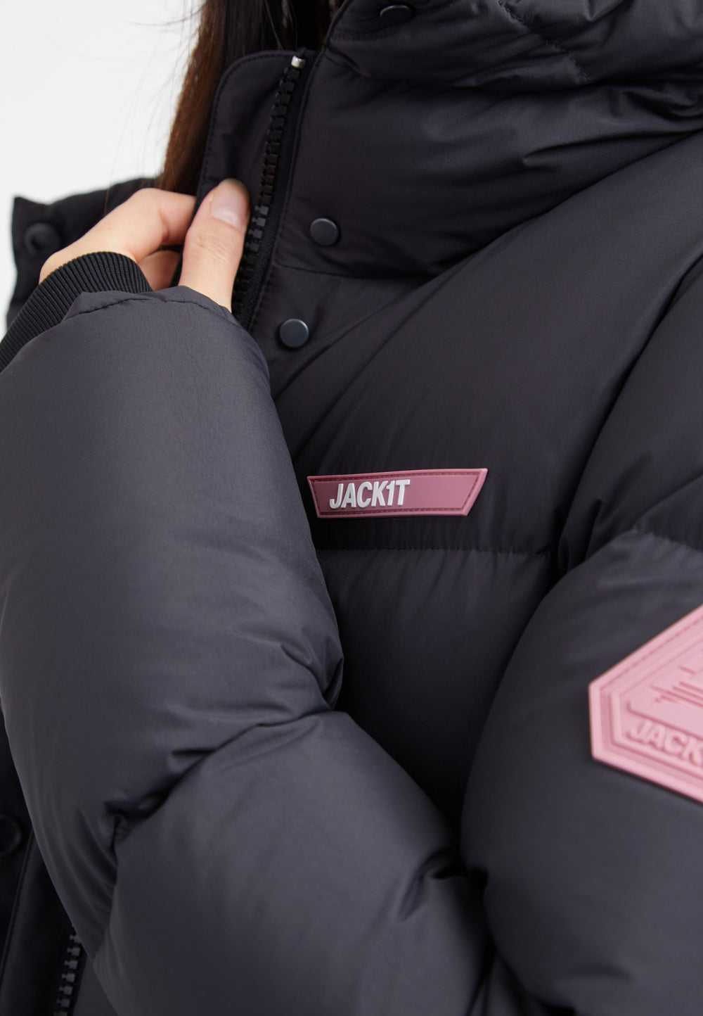 Star Shower Down Puffer Jacket Black detail shot by JACK1T
