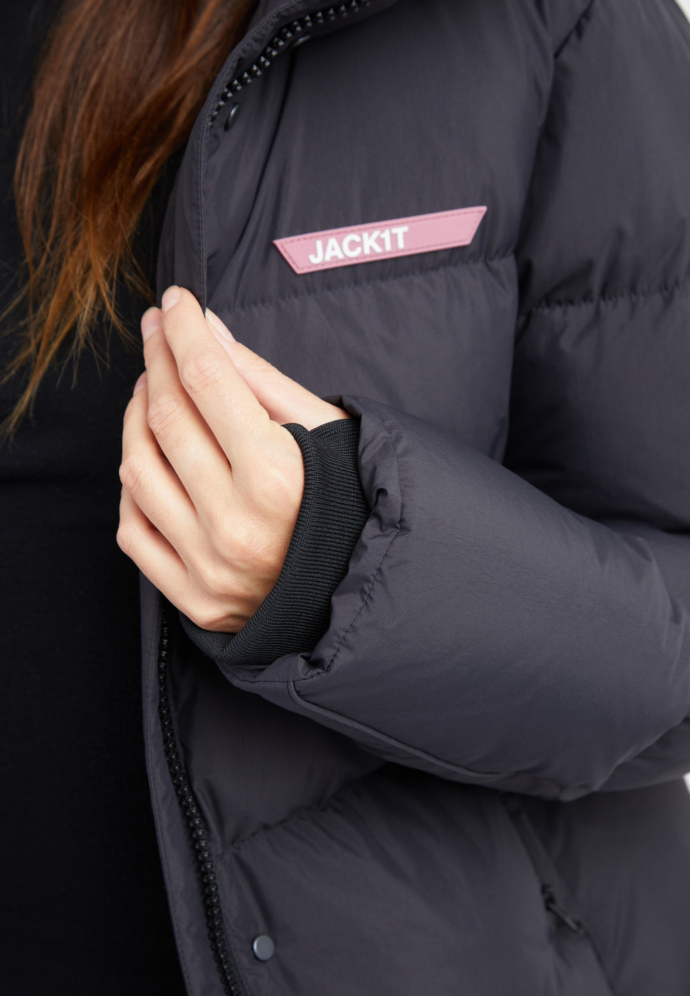 Star Shower Down Puffer Jacket Black detail shot by JACK1T