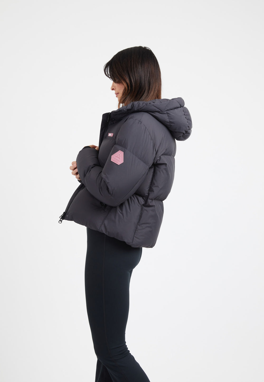 Star Shower Down Puffer Jacket Black on model back view by JACK1T
