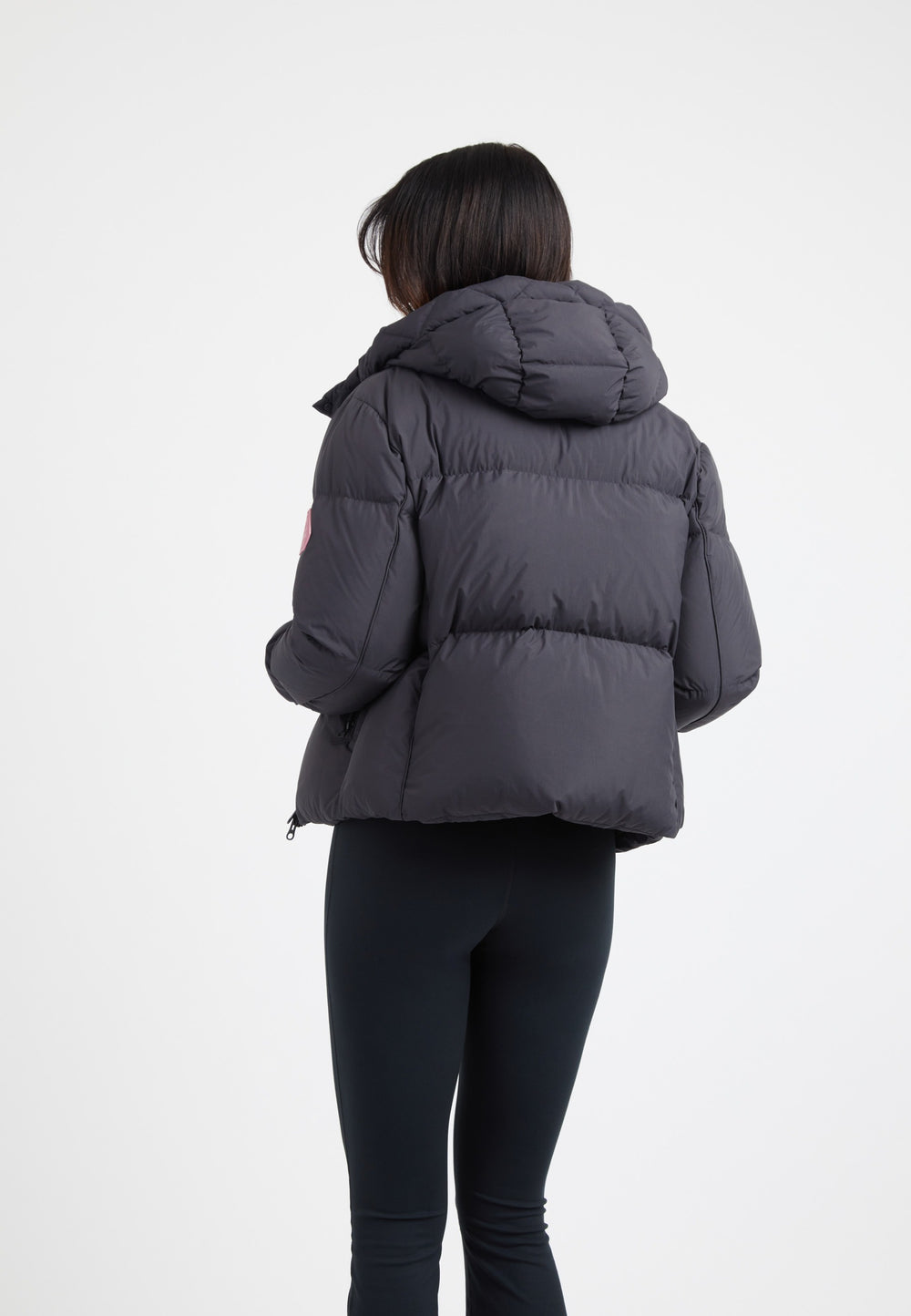 Star Shower Down Puffer Jacket Black on model full length by JACK1T