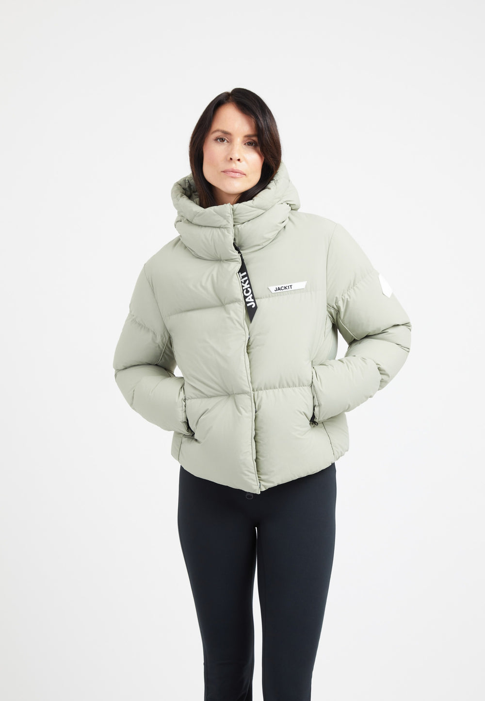 Star Shower Down Puffer Jacket Sage styled shot by JACK1T