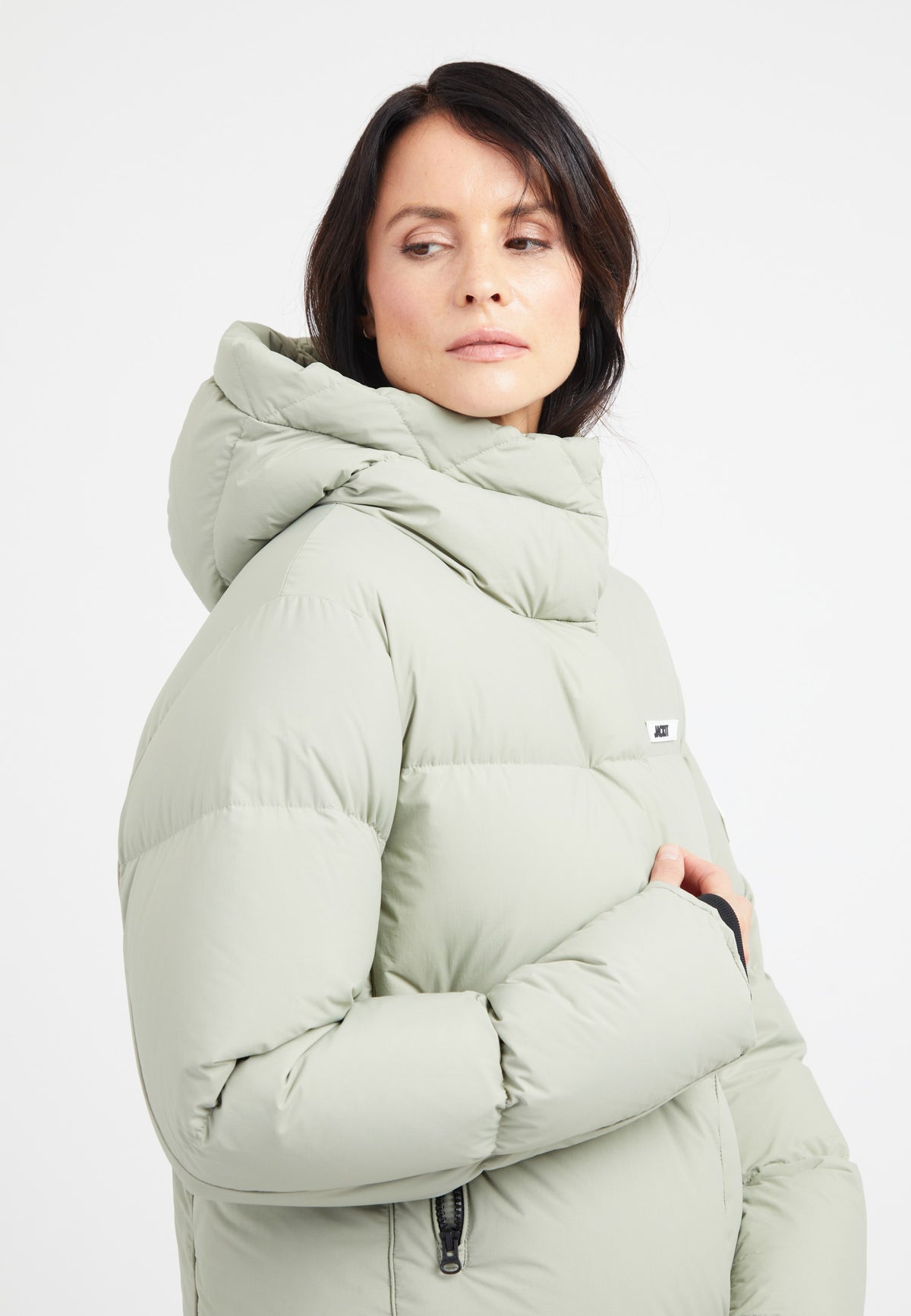 Star Shower Down Puffer Jacket Sage styled shot by JACK1T