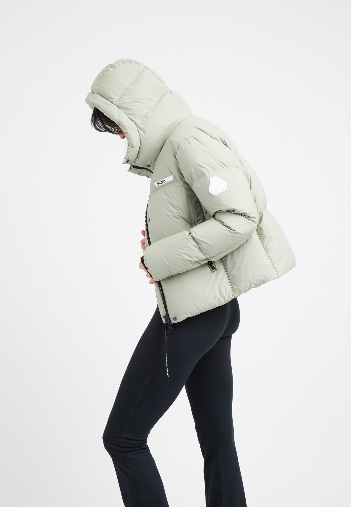 Star Shower Down Puffer Jacket Sage styled shot by JACK1T