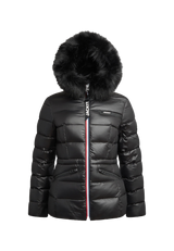 R4D Tricolore Racer Puffer Jacket Lux with Fur Hood flat lay swatch