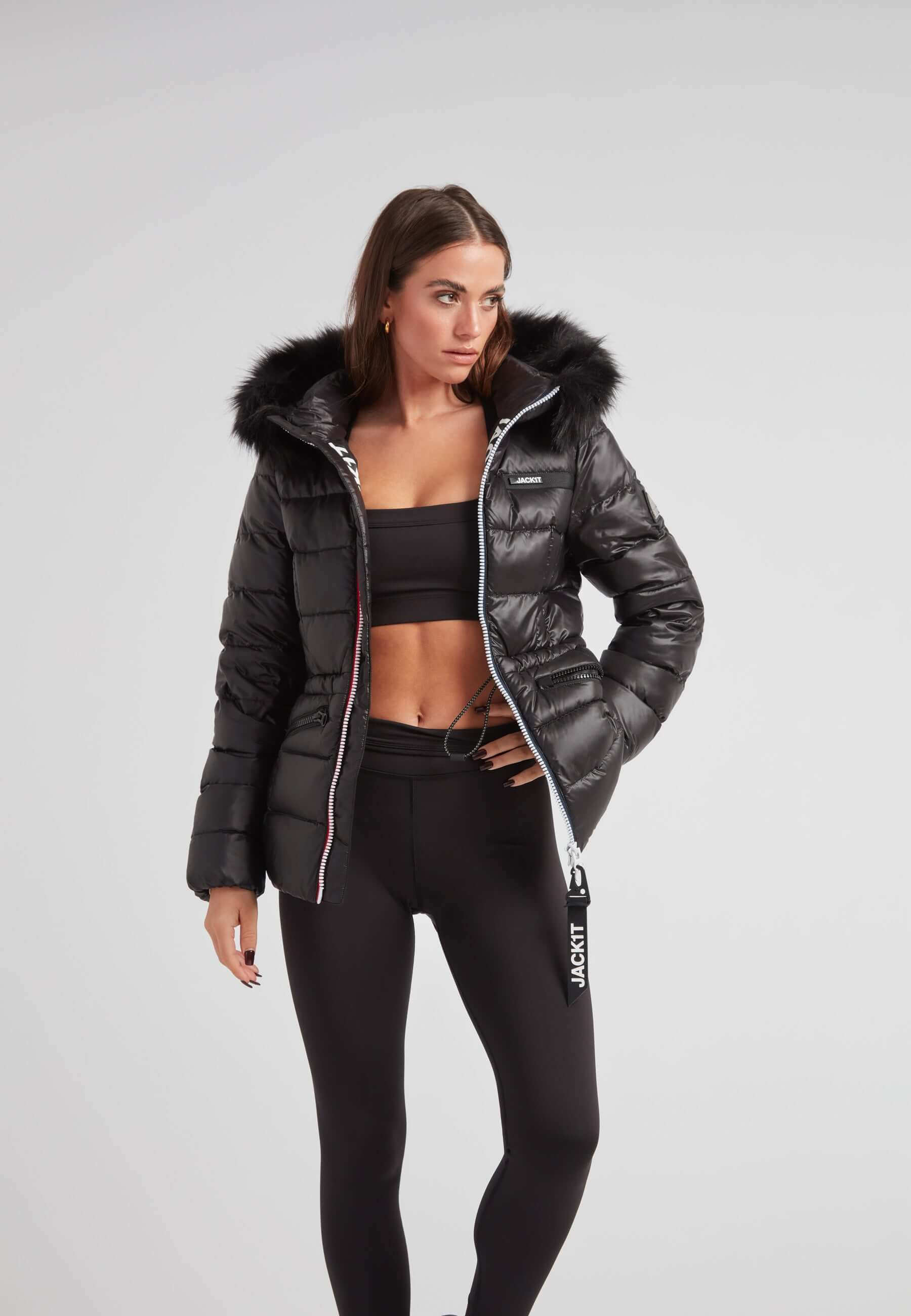CDL TOKYO Puffer Jacket M ブラック Black Puffer Jacket With Fur Hood - R4D Tricolore Racer – JACK1T
