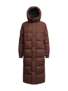 Black Star Extra Long Down Coat Matt Mid Brown