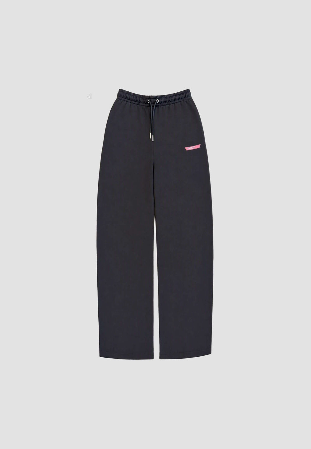 Wide-leg black joggers with elasticated waistband and side pocket in stylish design.