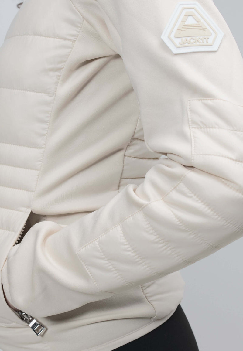 women's cream hooded jacket - Calypso Hybrid Hooded Jacket – JACK1T