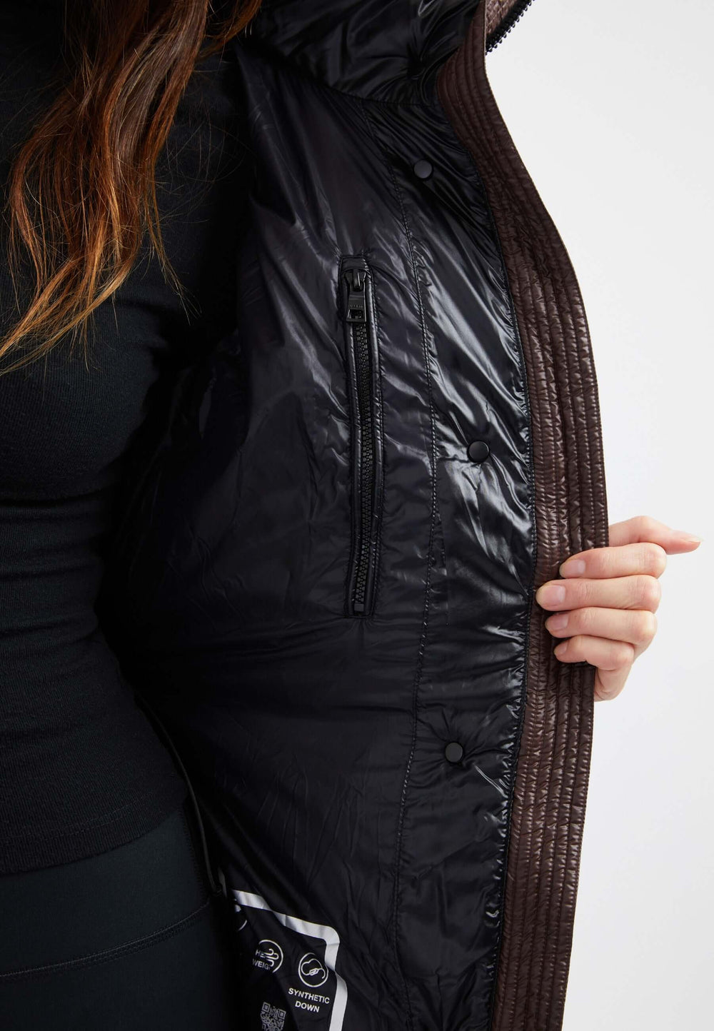 EZ Colonia Coat Chocolate Brown detail shot by JACK1T
