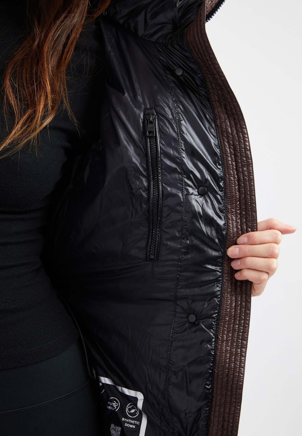 EZ Colonia Coat Chocolate Brown detail shot by JACK1T