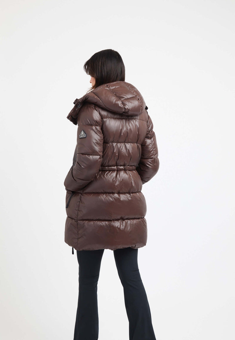 EZ Colonia Coat Chocolate Brown on model full length by JACK1T
