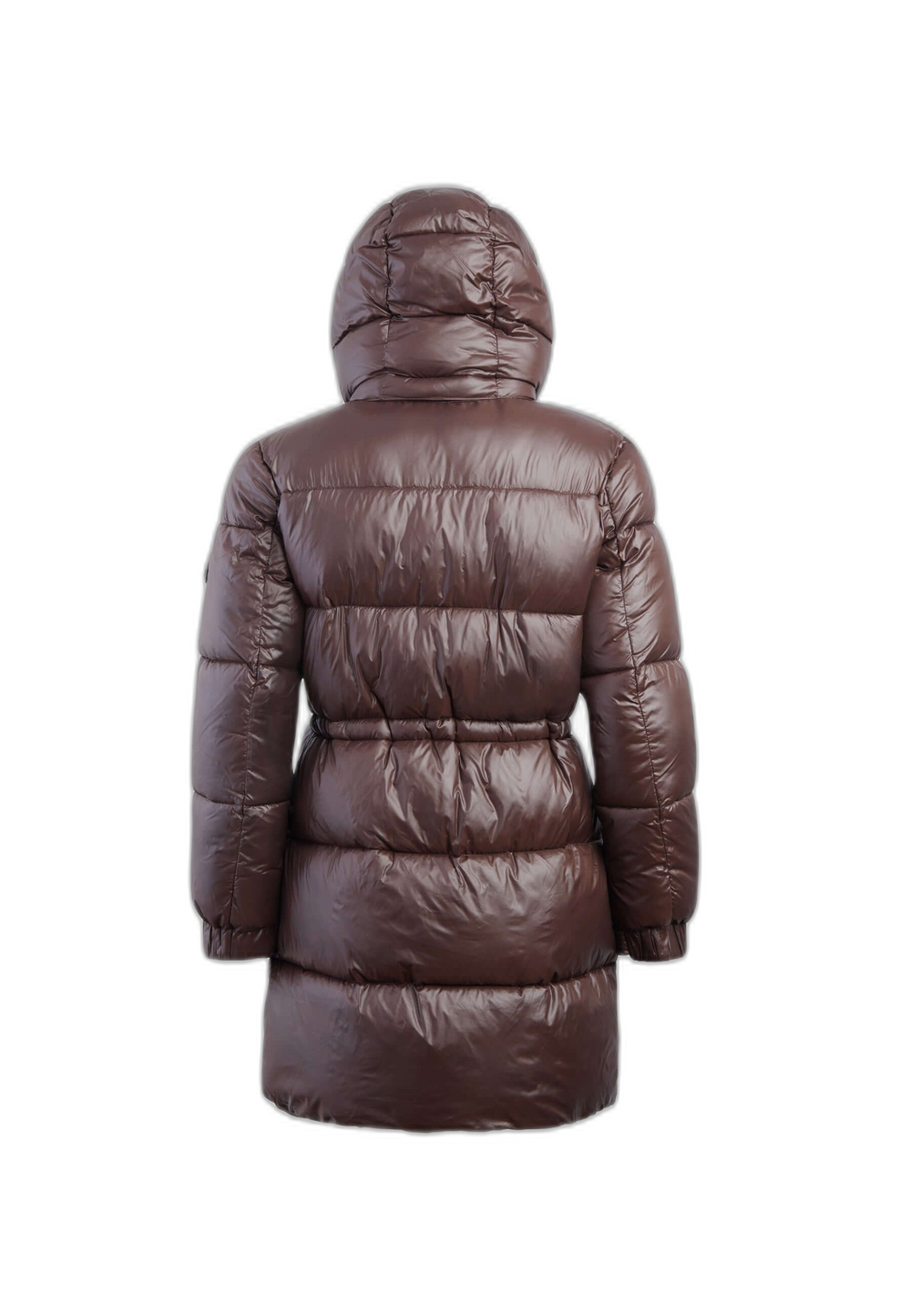 EZ Colonia Coat Chocolate Brown flat lay back cutout