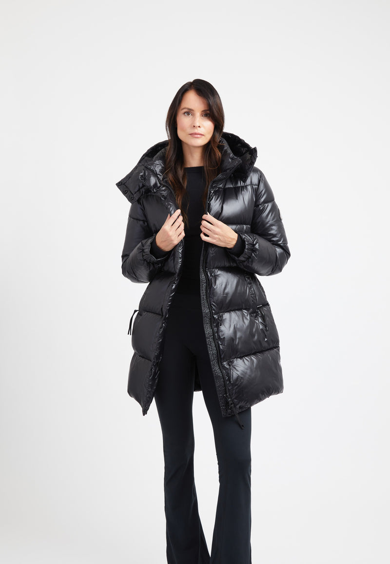 EZ Colonia Coat Black on model front view by JACK1T