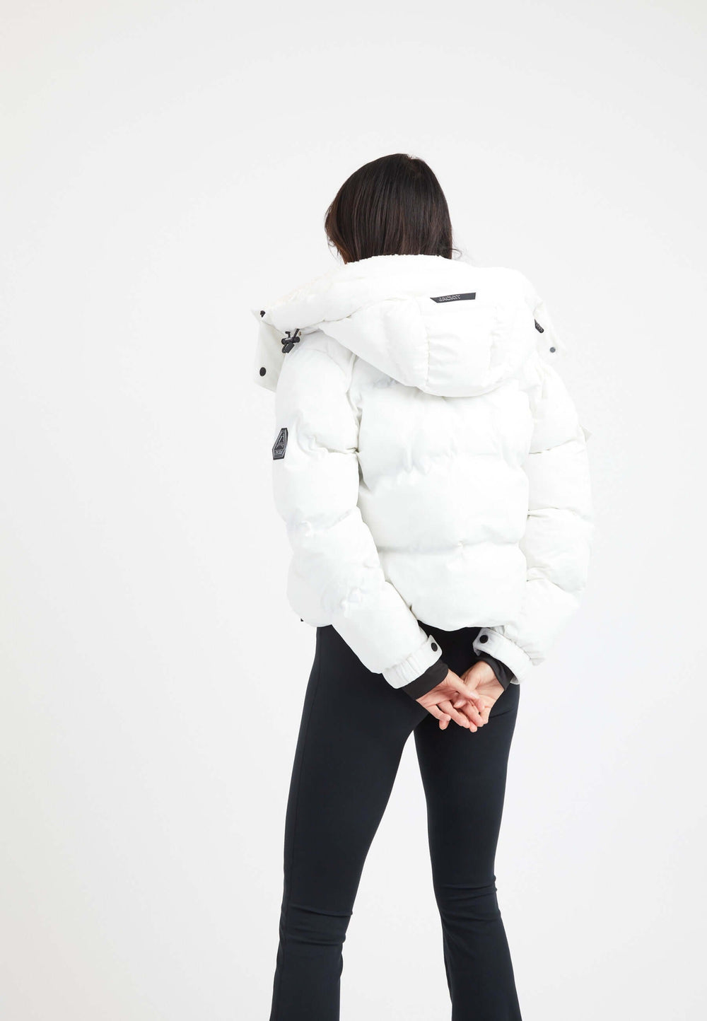 EZ Bonded Cropped White on model full length by JACK1T