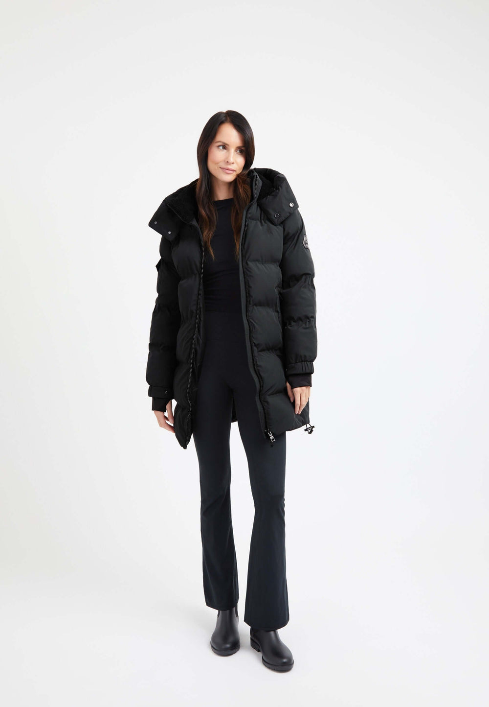 EZ Bonded Coat Black on model detail by JACK1T