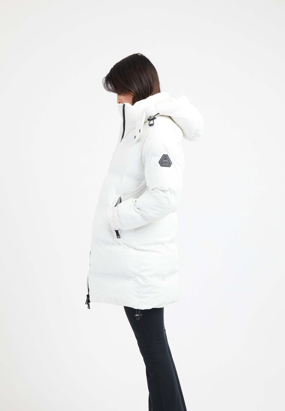 EZ Bonded Coat White on model back view by JACK1T