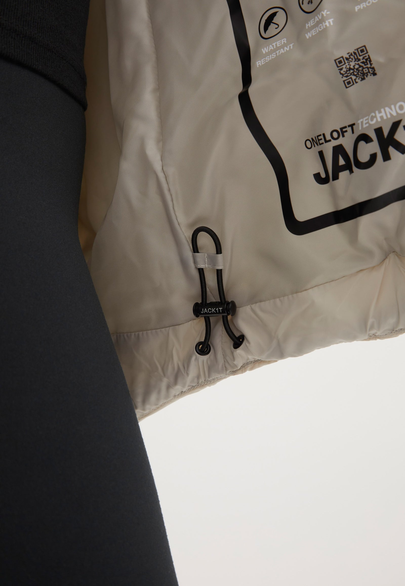 Cloud Prime Jacket Stone detail shot by JACK1T