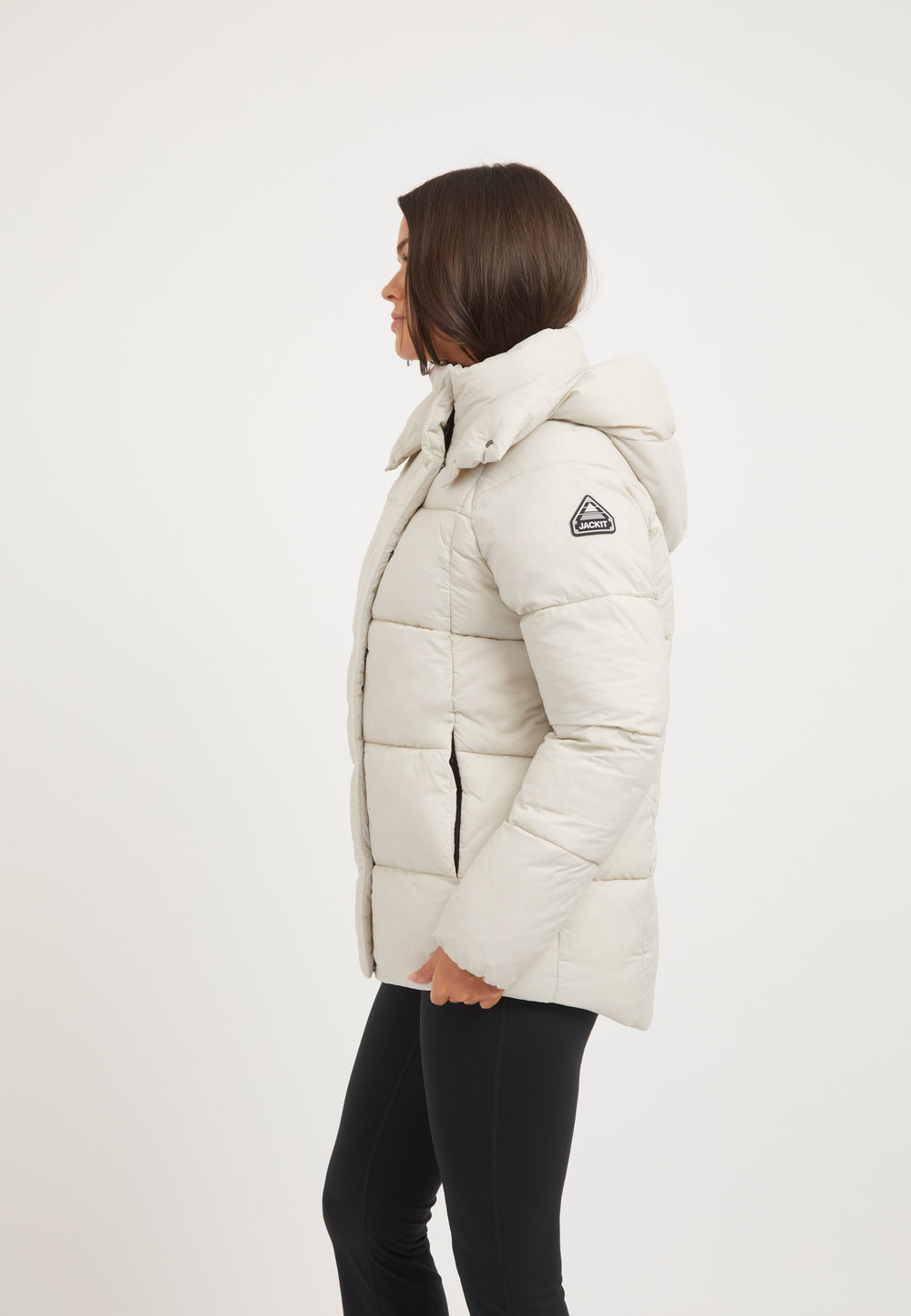 Cloud Prime Jacket Stone on model back view by JACK1T