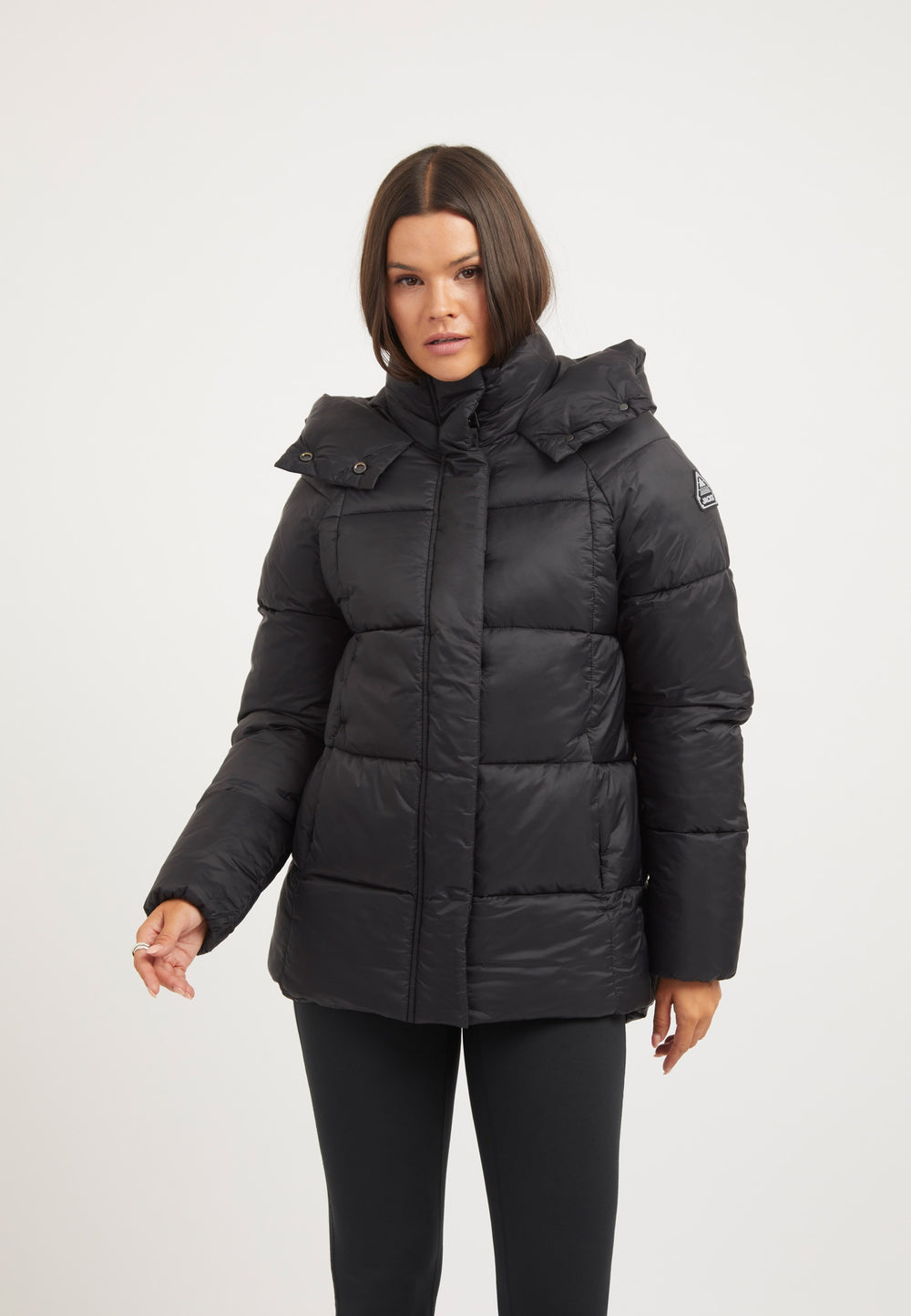 Cloud Prime Jacket Black on model front view by JACK1T