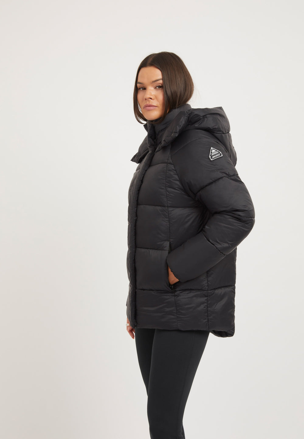 Cloud Prime Jacket Black on model back view by JACK1T